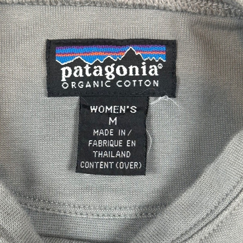 Patagonia Vintage 1999 Stretch Cotton Top Womens M Gray 90s Gorpcore Long Sleeve - Picture 2 of 16
